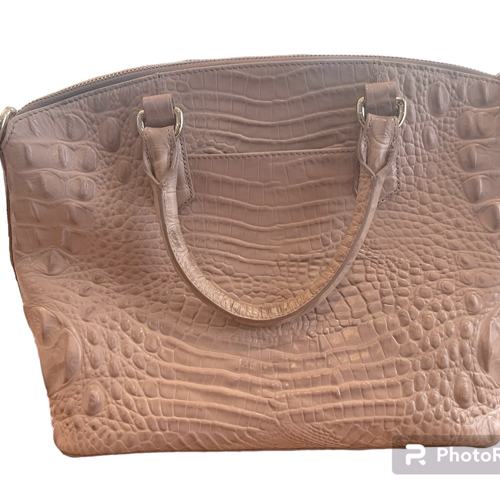 Brahmin Duxbury Riviera Melbourne Satchel Croc embossed clay color leather - Picture 4 of 8